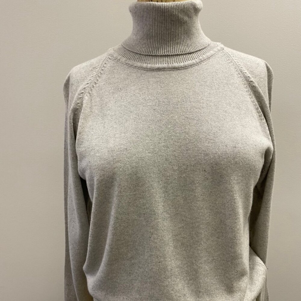 Light Grey Silk & Cashmere Turtleneck